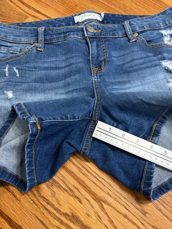 torrid 4" Shorts - Distressed Dark Blue Denim - Picture 8 of 8